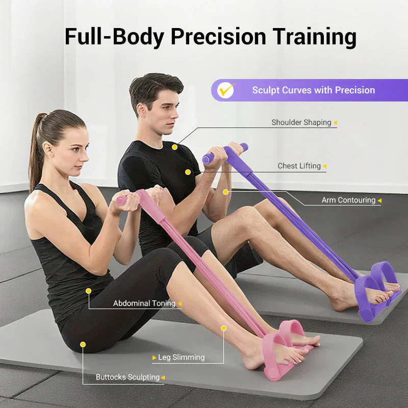 💪🏋️‍♀️ Multifunktionales Widerstandsband mit Fußpedal – Bauchmuskeltrainer, Beinübungen & Home-Fitness 🦵🔥 Jetzt stärker werden, Ganzkörper-Workout ohne Geräte – effizient, kompakt! - Image 3
