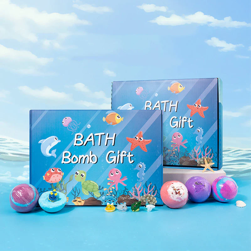 60% OFF🛁 [12-teiliges Geschenkset mit Badekugeln für Kinder 💙] – 12 Tage lang jeden Tag eine neue Überraschung aus der Unterwasserwelt! 🐳 🎁 (Copy) - Image 8