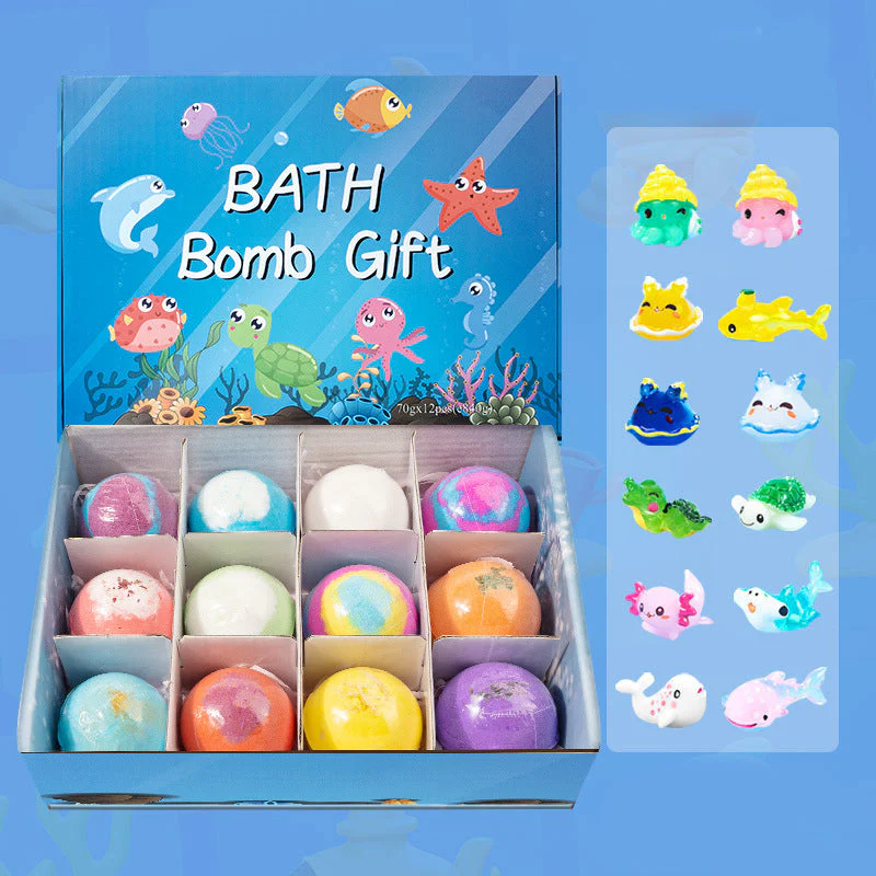 60% OFF🛁 [12-teiliges Geschenkset mit Badekugeln für Kinder 💙] – 12 Tage lang jeden Tag eine neue Überraschung aus der Unterwasserwelt! 🐳 🎁 (Copy) - Image 9