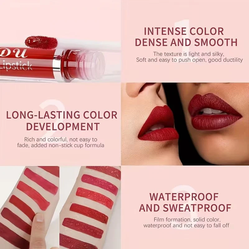 💄 LIMITIERTES ANGEBOT: 50% RABATT! 💋 18er-Set Mattierender Lipgloss – Langanhaltend, Wasserdicht & Vitamin-E-Pflege 🎁 - Image 2