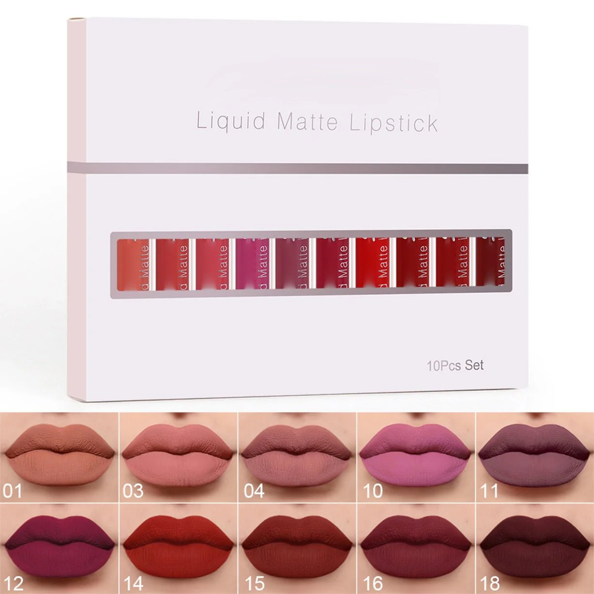 💄 LIMITIERTES ANGEBOT: 50% RABATT! 💋 18er-Set Mattierender Lipgloss – Langanhaltend, Wasserdicht & Vitamin-E-Pflege 🎁 - Image 4