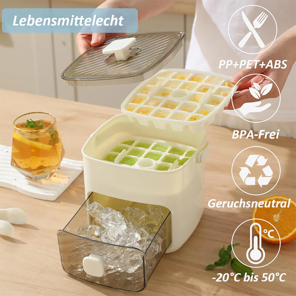 🔥Sommer-Sonderangebot 50 % Rabatt🧊Tragbarer Eisbereiter mit Deckel und Aufbewahrungsbox (48 Eiswürfel). - Image 2