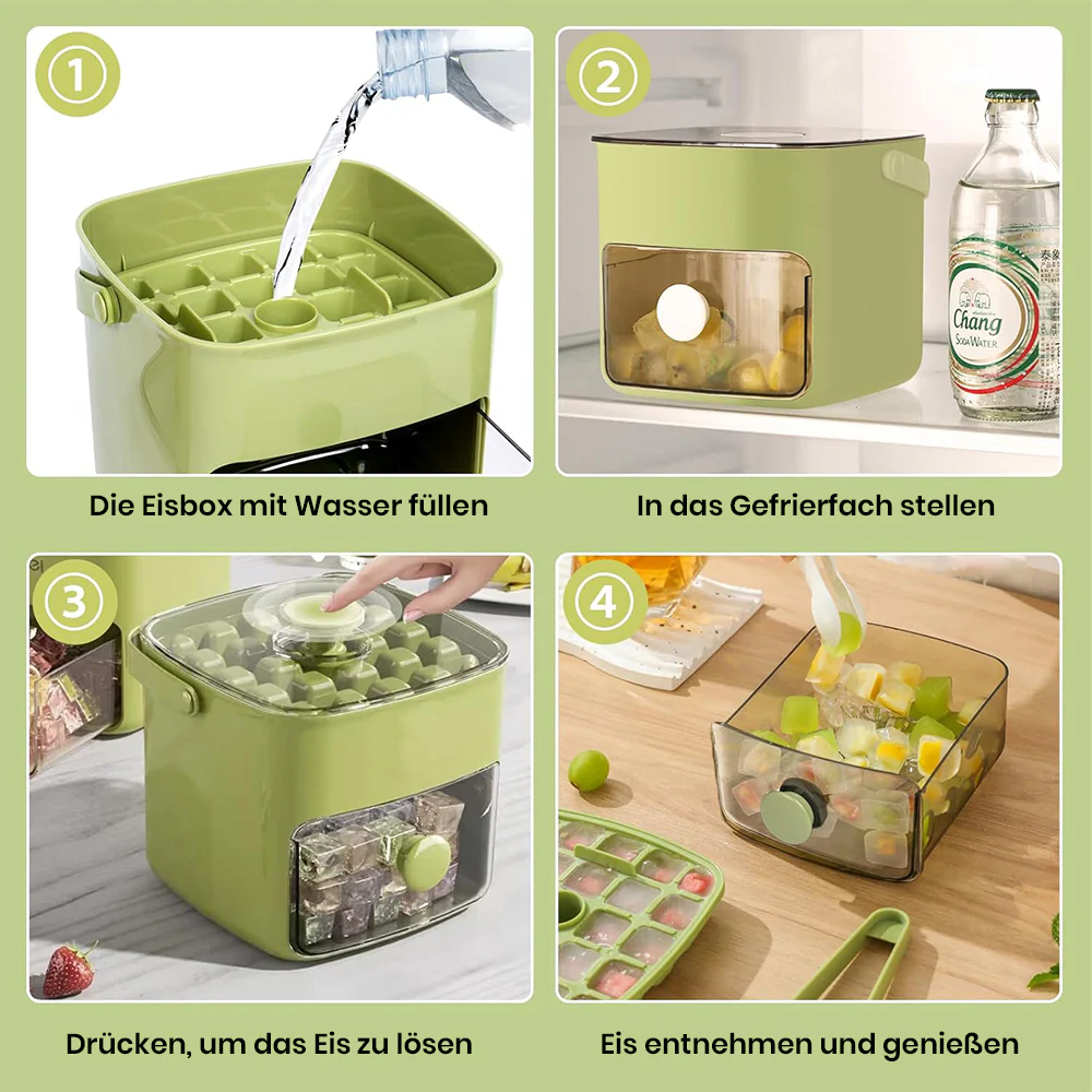 🔥Sommer-Sonderangebot 50 % Rabatt🧊Tragbarer Eisbereiter mit Deckel und Aufbewahrungsbox (48 Eiswürfel). - Image 6