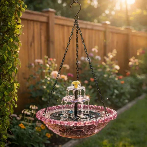 🔥💐 FRÜHLINGSTAG SALE - 50 % RABATT ⚡ ÜBER 50.000 VERKAUFT! 🐦 Solar Hänge-Vogelbad – Brunnen oder Vogelfutterspender - Image 3