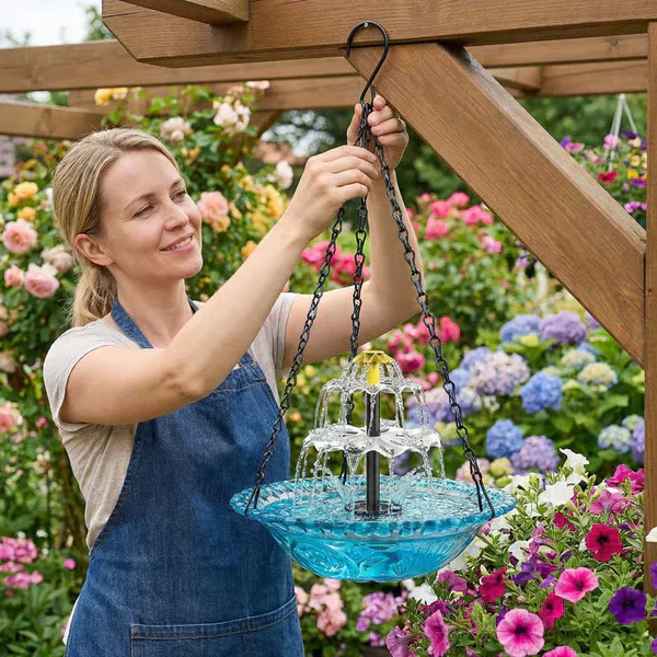 🔥💐 FRÜHLINGSTAG SALE - 50 % RABATT ⚡ ÜBER 50.000 VERKAUFT! 🐦 Solar Hänge-Vogelbad – Brunnen oder Vogelfutterspender - Image 4