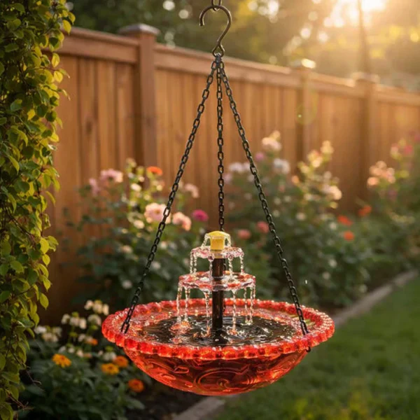 🔥💐 FRÜHLINGSTAG SALE - 50 % RABATT ⚡ ÜBER 50.000 VERKAUFT! 🐦 Solar Hänge-Vogelbad – Brunnen oder Vogelfutterspender - Image 6