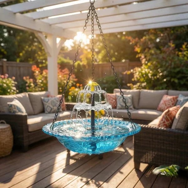 🔥💐 FRÜHLINGSTAG SALE - 50 % RABATT ⚡ ÜBER 50.000 VERKAUFT! 🐦 Solar Hänge-Vogelbad – Brunnen oder Vogelfutterspender - Image 9