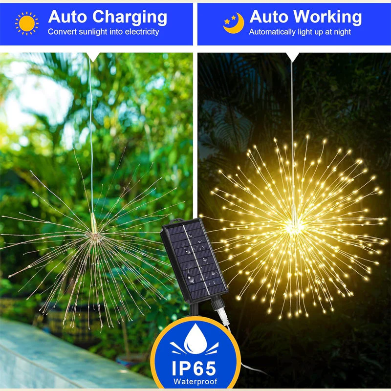 🔥Solange der Vorrat reicht 40 % Rabatt!🎉Solar-Feuerwerks-Lichterkette für Garten und Partys - Image 5