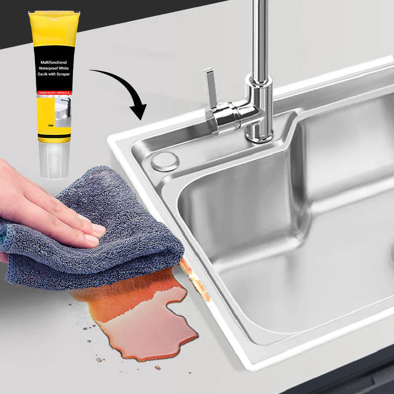 🏠 KAUFE 2, ERHALTE 1 GRATIS! ⛏️ Weiße Dichtungsmasse Multifunktion – Wasserdicht, Schimmelresistent & Mit Abzieher 🧱 - Image 7