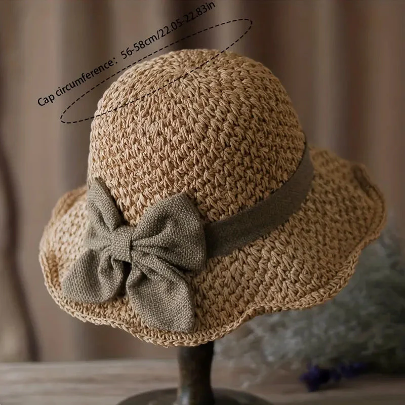 🌷 Frühling/Sommer Neuheit! Eleganter Strohhut mit Stoffschleife | Luftige Webstruktur, weich & verstellbar 👒✨ - Image 6