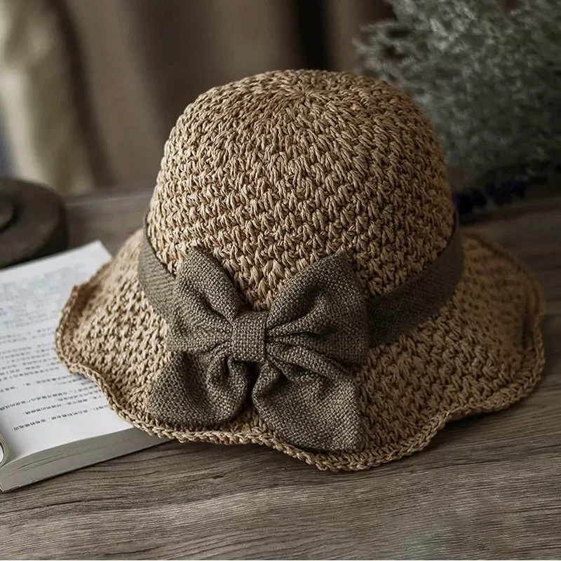 🌷 Frühling/Sommer Neuheit! Eleganter Strohhut mit Stoffschleife | Luftige Webstruktur, weich & verstellbar 👒✨ - Image 9