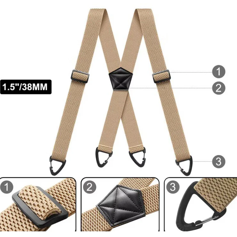 ⛰️ LIMITIERT: 55% RABATT! 🔥 Herren-Hosenträger (X/Y-Back) – 3,8 cm Breiter Maiskorn-Gurt mit Hakenclips für Outdoor & Alltag 🧗♂️ - Image 3