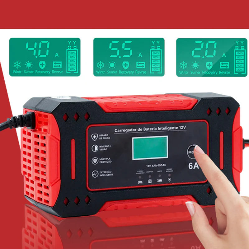 🎉 Neujahrsgeschenk – 50% RABATT!🔋12V Slim Ladegerät (6A + Pulsreparatur) – Kompatibel mit Auto/Motorrad/E-Bike: Sicher & Langlebig! -Remifa® - Image 3