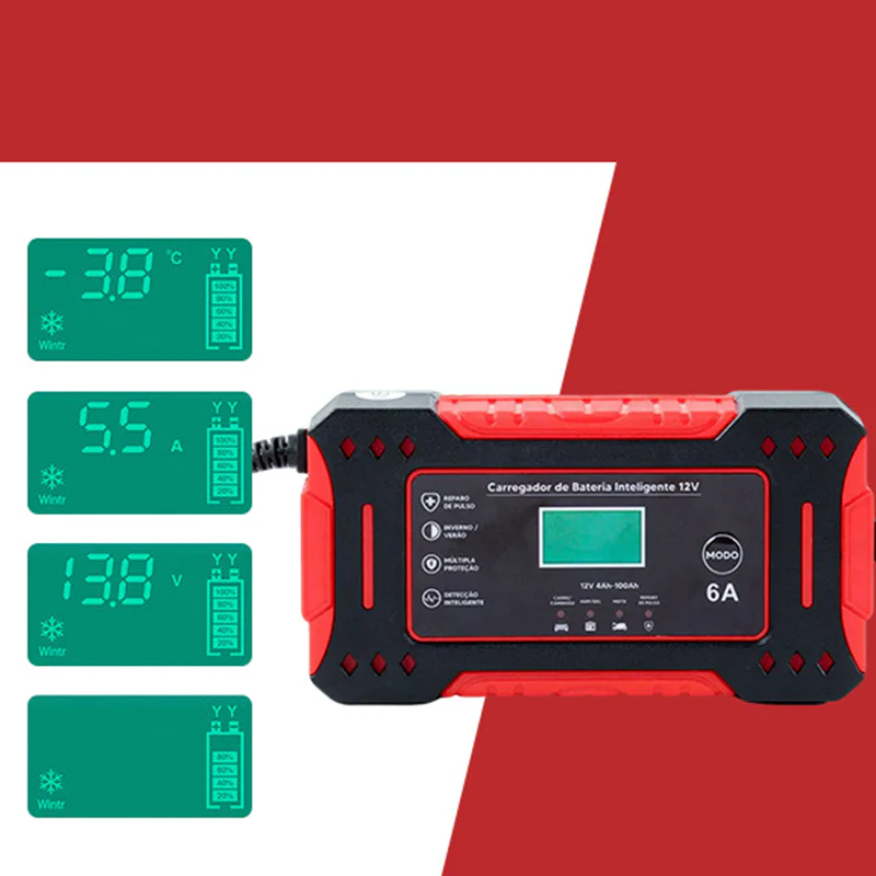 🎉 Neujahrsgeschenk – 50% RABATT!🔋12V Slim Ladegerät (6A + Pulsreparatur) – Kompatibel mit Auto/Motorrad/E-Bike: Sicher & Langlebig! -Remifa® - Image 5
