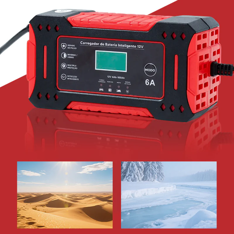 🎉 Neujahrsgeschenk – 50% RABATT!🔋12V Slim Ladegerät (6A + Pulsreparatur) – Kompatibel mit Auto/Motorrad/E-Bike: Sicher & Langlebig! -Remifa® - Image 6