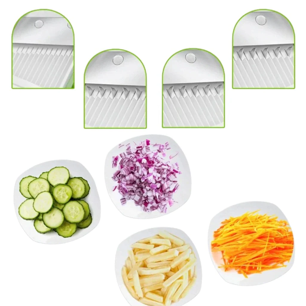 🥒✨ Multifunktionaler Gemüseschneider - Perfekt geschnitten in Sekunden! 🥕✨ Spart Zeit, vereinfacht die Küchenarbeit – hohe Qualität & langlebiges Design für deine nachhaltige Küche. - Image 11