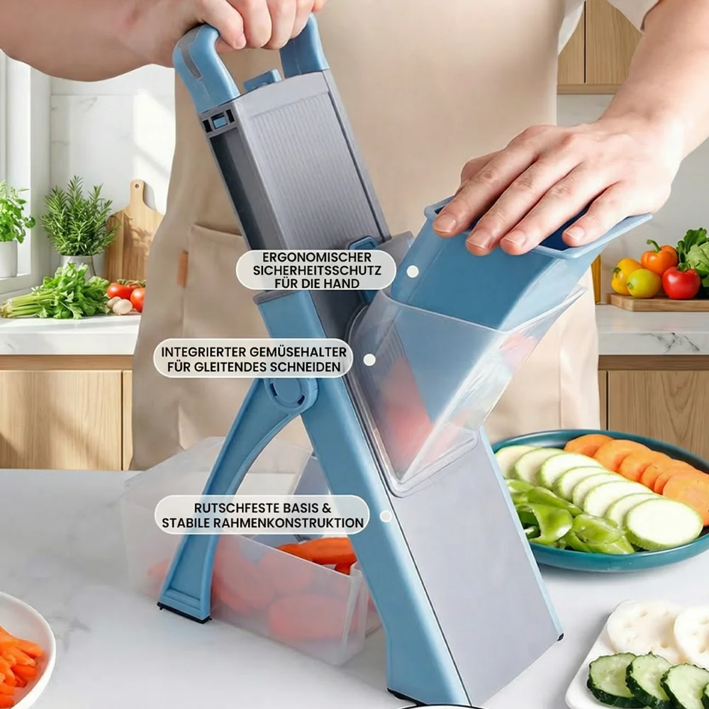 🥒✨ Multifunktionaler Gemüseschneider - Perfekt geschnitten in Sekunden! 🥕✨ Spart Zeit, vereinfacht die Küchenarbeit – hohe Qualität & langlebiges Design für deine nachhaltige Küche. - Image 2