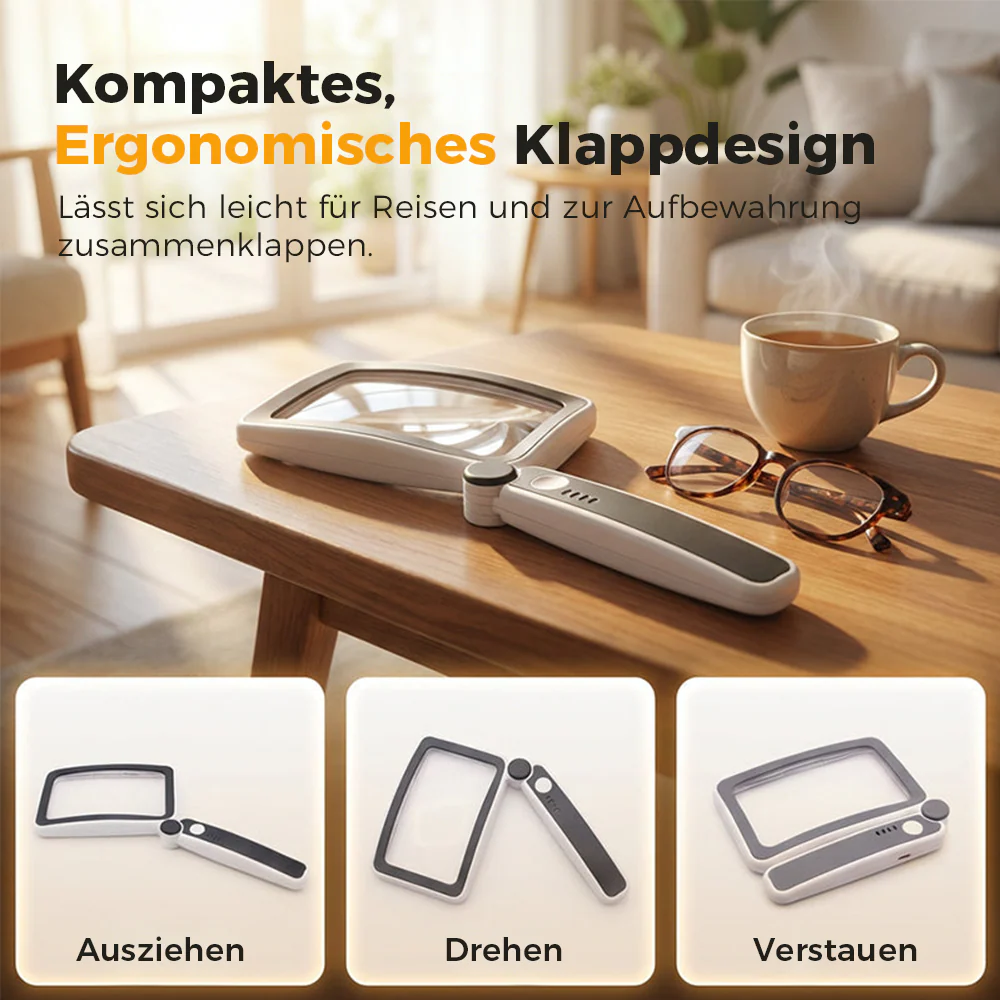 Klappbare Handlupe mit Licht zum Lesen - Image 2
