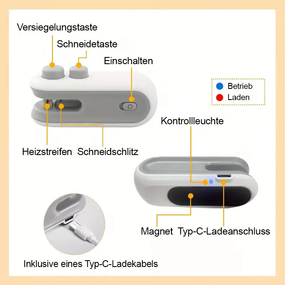💥Neujahrsangebot 55% Rabatt💥✨Mini Siegelmaschine – 🧊Frisch halten -Remifa® - Image 5