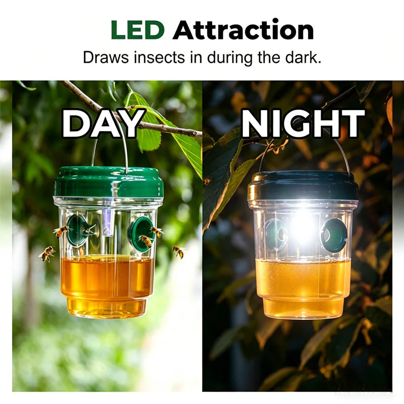🐝Solarbetätigte hängende Wespenfalle mit LED - Doppelter Eingangskanal - Image 3