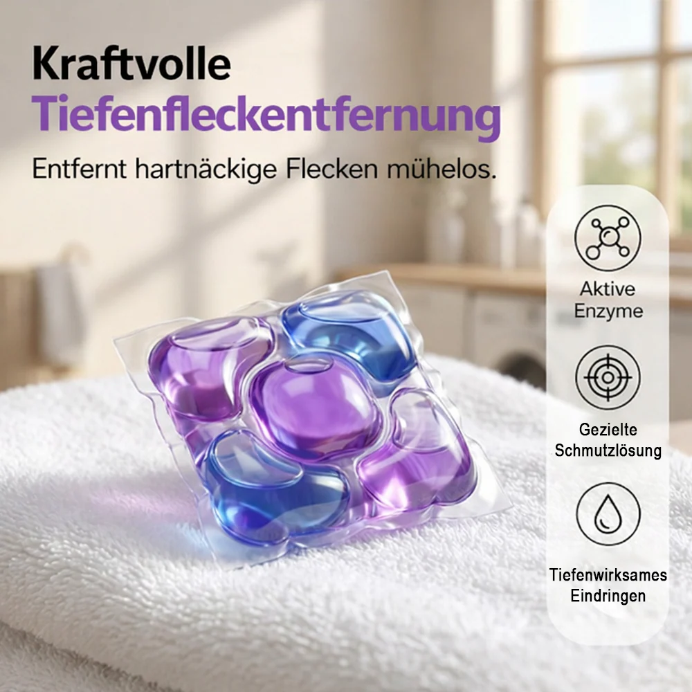 🌸🧺 5-in-1 Waschmittelkapseln mit weißem Moschus – entfernt Flecken & schont Fasern ✨💧 80 Stück, langanhaltend frisch, ideal für Haushalt & Reise. - Image 3