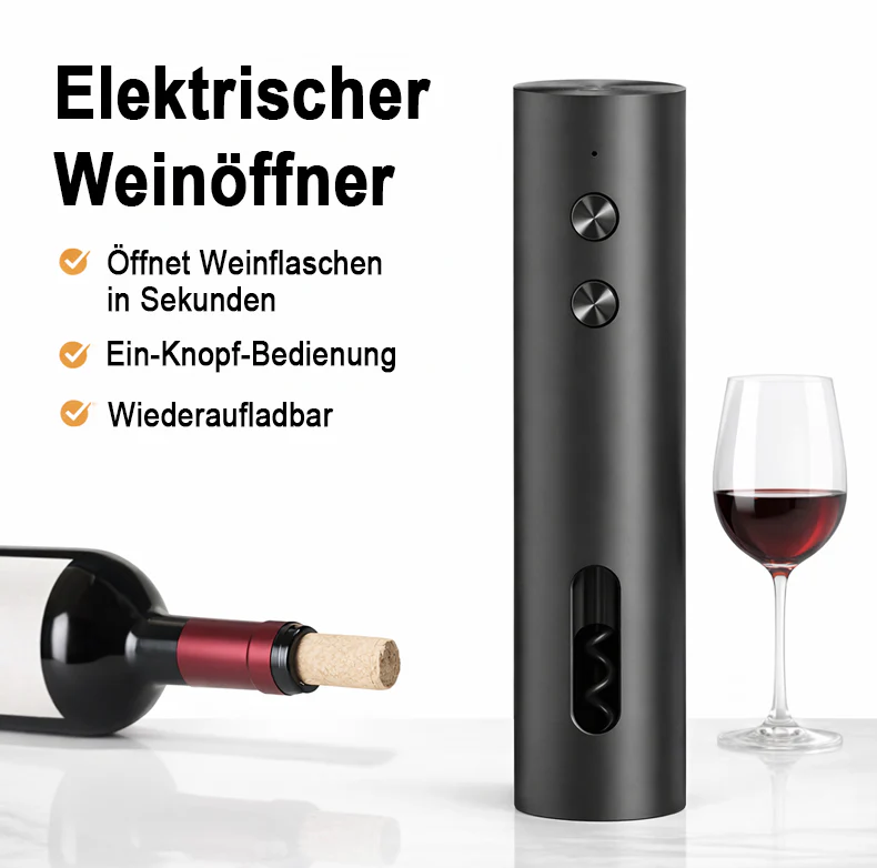 🎉Neujahrsdeal! 50% Rabatt✨automatischer elektrischer Weinöffner – ein-Knopf Bedienung, USB-aufladbar, leise & kraftvoll, öffnet Flaschen mühelos für Zuhause & Partys -Remifa® - Image 4